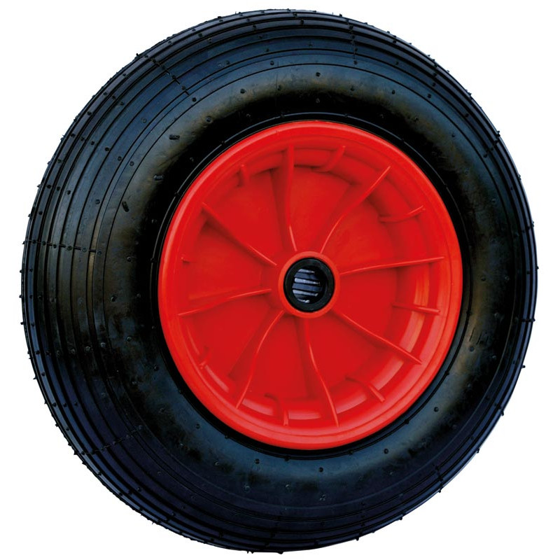 Inflatable wheel with plastic rim