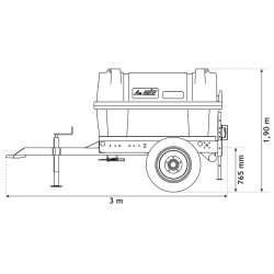 1000 l mobile tank trailer for tractor