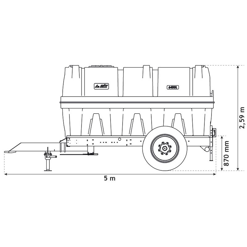 6400 l mobile tank trailer for tractor