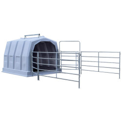 Group calf hutch with pen