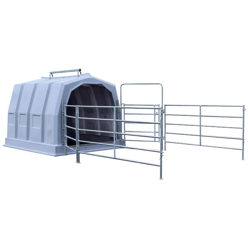 Group calf hutch with pen